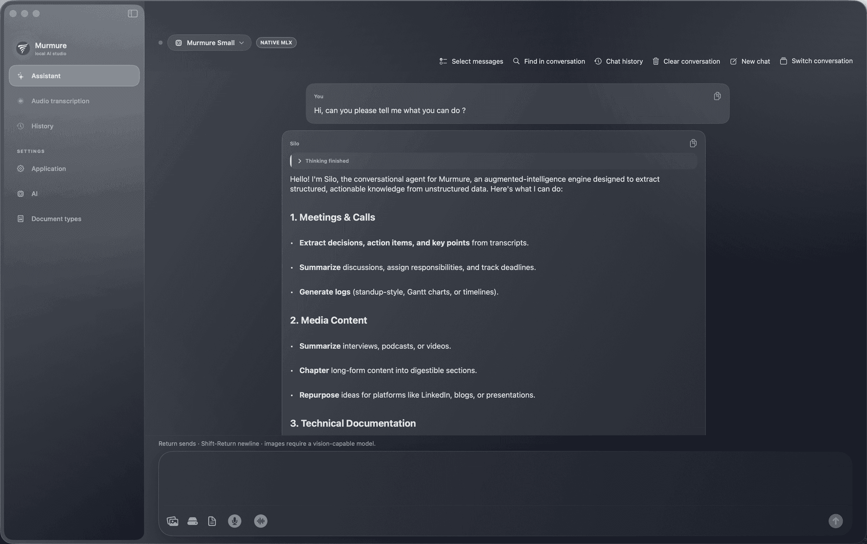 Indexierte Dateien und Chat