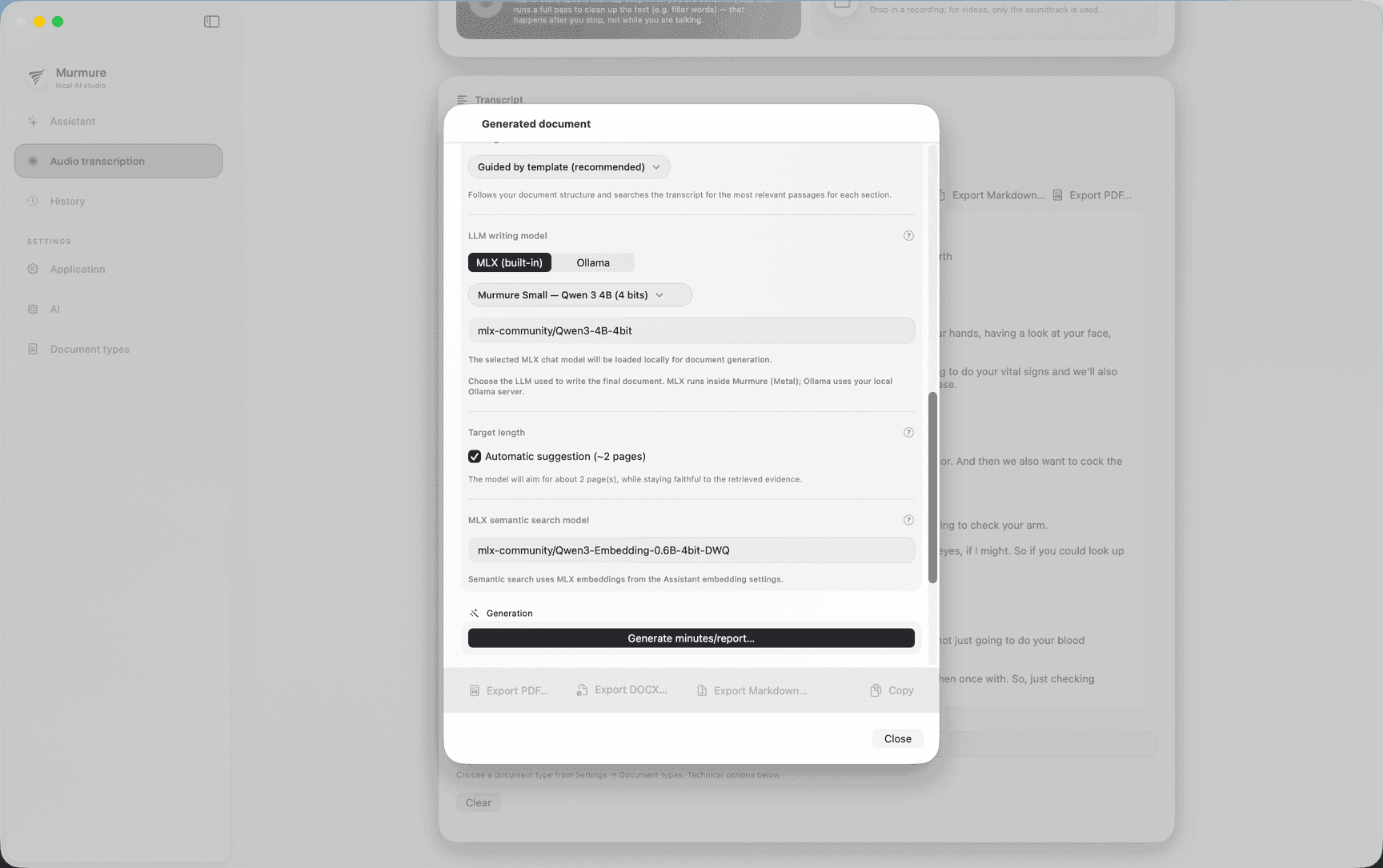 Exportformate